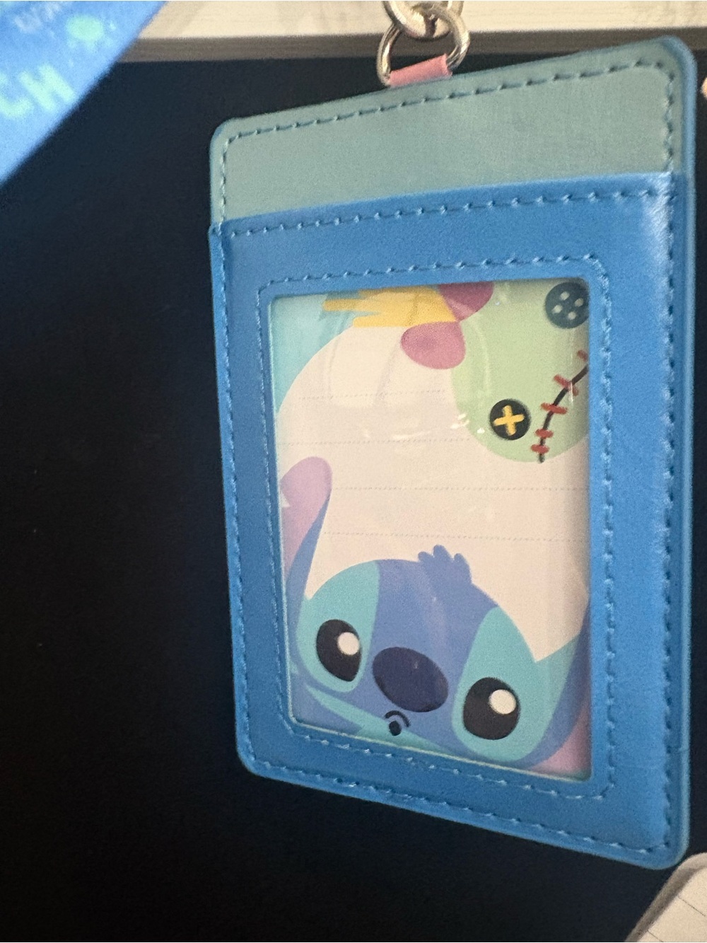 Blue Lilo & Stitch ID Badge Holder with lanyard